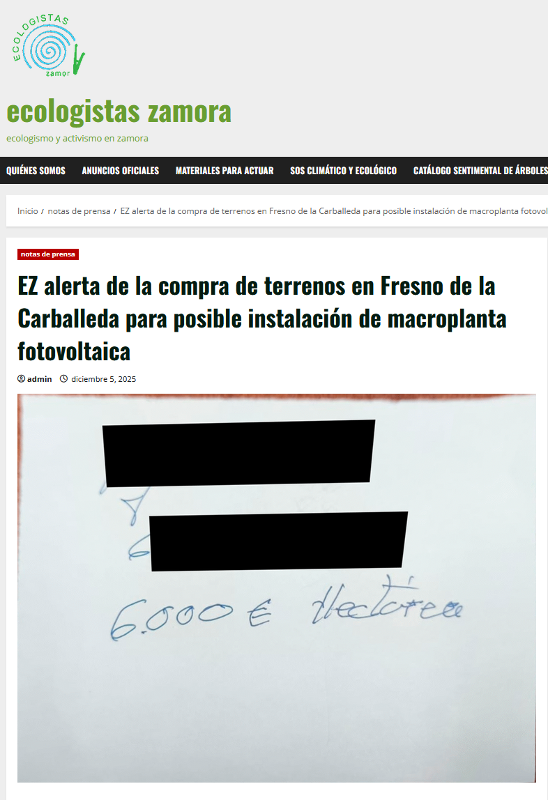 Ecologistas Zamora se une a la lucha contra la planta fotovoltaica